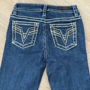 Vigoss‎ Jeans Women's Size 4 Chelsea Straight Blue Embroidered Med Wash